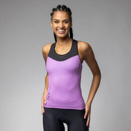 ALÉ Cyklistický dres bez rukávov - COLOR BLOCK PRAGMA - ružová/čierna