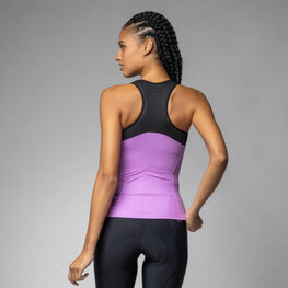 ALÉ Cyklistický dres bez rukávov - COLOR BLOCK PRAGMA - ružová/čierna