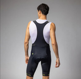 ALÉ Cyklistické nohavice krátke s trakmi - STRADA 2.0 PR-E - čierna/žltá