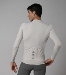 ALÉ Cyklistický dres s dlhým rukávom letný - COLOR BLOCK PRAGMA - béžová