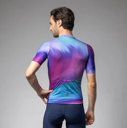 ALÉ Cyklistický dres s krátkym rukávom - AURORA PR-E - ružová/modrá/tyrkysová