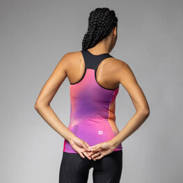 ALÉ Cyklistický dres bez rukávov - AURORA PRAGMA - ružová/fialová