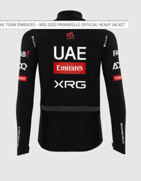 PISSEI Cyklistická zateplená bunda - UAE TEAM EMIRATES - XRG 2025 GIACCA PRIMAPELLE OFFICIAL - čierna