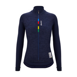 SANTINI Cyklistický dres s dlhým rukávom zimný - UCI OFFICIAL W - modrá