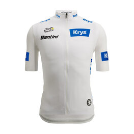 SANTINI Cyklistický dres s krátkym rukávom - TOUR DE FRANCE - WHITE JERSEY - biela