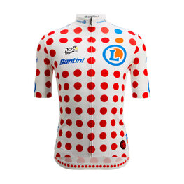SANTINI Cyklistický dres s krátkym rukávom - TOUR DE FRANCE - POLKA DOT JERSEY - viacfarebná