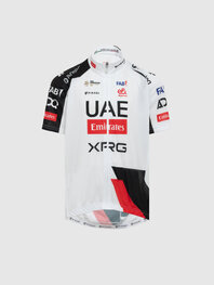 PISSEI Cyklistický dres s krátkym rukávom - UAE TEAM EMIRATES - XRG 2026 REPLICA JUNIOR - biela/čierna/červená