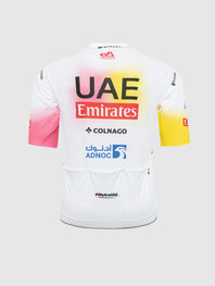 PISSEI Cyklistický dres s krátkym rukávom - UAE TEAM EMIRATES REPLICA - GIRO + TOUR 24 - biela/ružová/žltá