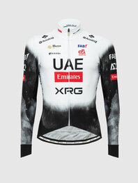 PISSEI Cyklistický dres s dlhým rukávom zimný - UAE TEAM EMIRATES - XRG 2025 REPLICA - biela/čierna