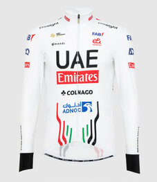 PISSEI Cyklistický dres s dlhým rukávom zimný - UAE TEAM EMIRATES 2024 - biela