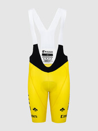 PISSEI Cyklistické nohavice krátke s trakmi - UAE TEAM EMIRATES 2024 REPLICA SANREMO - TDF 24 - žltá