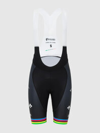 PISSEI Cyklistické nohavice krátke s trakmi - TADEJ POGACAR WORLD CHAMP REPLICA - čierna