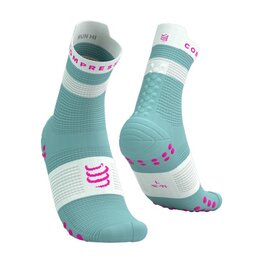 COMPRESSPORT Cyklistické ponožky klasické - PRO RACING SOCKS V4.0 RUN - tyrkysová