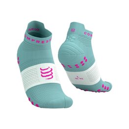 COMPRESSPORT Cyklistické ponožky členkové - PRO RACING SOCKS V4.0 RUN - tyrkysová
