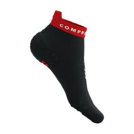 COMPRESSPORT Cyklistické ponožky členkové - PRO RACING V4.0 RUN LOW - čierna/červená