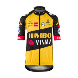 AGU Cyklistický dres s krátkym rukávom - JUMBO-VISMA '21 KIDS - žltá/čierna