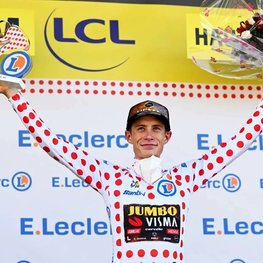 AGU Cyklistické rukavice krátkoprsté - JUMBO-VISMA 2022 - červená/biela