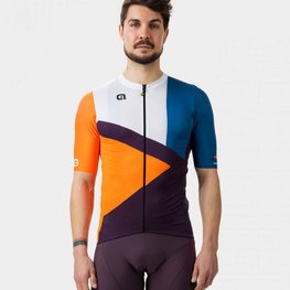 ALÉ Cyklistický dres s krátkym rukávom - NEXT - oranžová/modrá/čierna/biela
