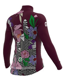 ALÉ Cyklistický dres s dlhým rukávom zimný - PR-R CITY LADY WNT - bordová