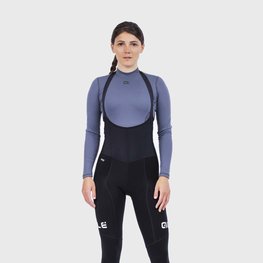 ALÉ Cyklistické nohavice dlhé s trakmi - FUTURE WARM LADY - čierna