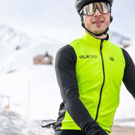 ALÉ Cyklistická zateplená bunda - FONDO 2.0 PRAGMA - žltá/čierna