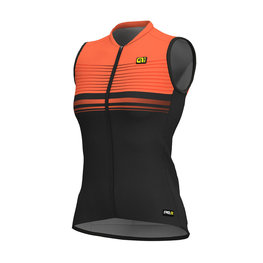 ALÉ Cyklistický dres bez rukávov - SLIDE LADY  - čierna/oranžová