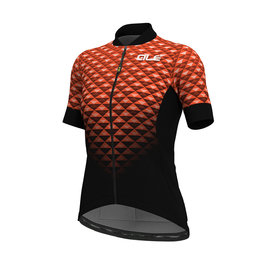 ALÉ Cyklistický dres s krátkym rukávom - HEXA LADY  - oranžová/čierna