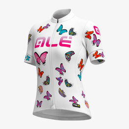 ALÉ Cyklistický krátky dres a krátke nohavice - BUTTERFLY LADY - viacfarebná/biela