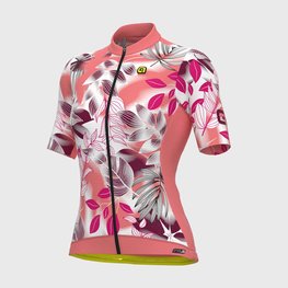 ALÉ Cyklistický dres s krátkym rukávom - PR-S GARDEN LADY - ružová/bordová/biela