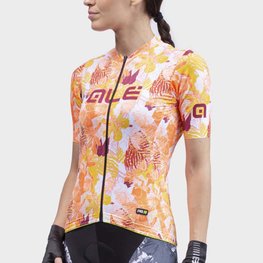 ALÉ Cyklistický krátky dres a krátke nohavice - PR-R AMAZZONIA LADY - biela/oranžová/červená/čierna/bordová