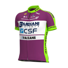ALÉ Cyklistický dres s krátkym rukávom - BARDIANI CSF 2020 - fialová/zelená