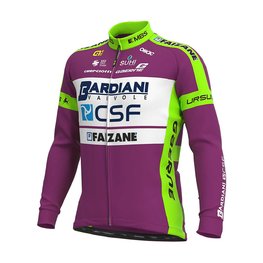 ALÉ Cyklistický dres s dlhým rukávom zimný - BARDIANI CSF 20 WNT - zelená/fialová