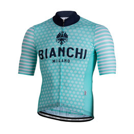 BIANCHI MILANO Cyklistický dres s krátkym rukávom - DAVOLI - biela/svetlo modrá