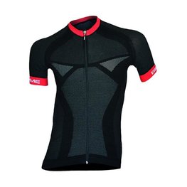 Cyklistický dres s krátkym rukávom - SEAMLESS  - červená/čierna