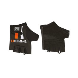 Cyklistické rukavice krátkoprsté - STRAPS - čierna/oranžová/biela