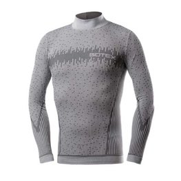BIOTEX Cyklistické tričko s dlhým rukávom - 3D TURTLENECK - šedá