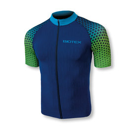 BIOTEX Cyklistický dres s krátkym rukávom - SMART - modrá/zelená