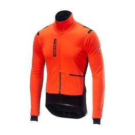 CASTELLI Cyklistická zateplená bunda - ALPHA ROS - oranžová/čierna