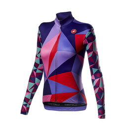 CASTELLI Cyklistický dres s dlhým rukávom zimný - TRIANGOLO MID LADY W - fialová/viacfarebná