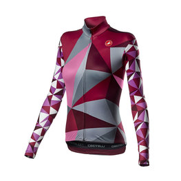 CASTELLI Cyklistický dres s dlhým rukávom zimný - TRIANGOLO MID LADY W - ružová/šedá