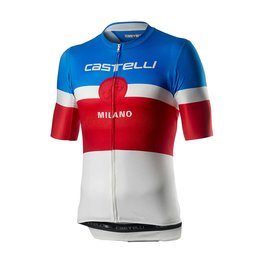 CASTELLI Cyklistický dres s krátkym rukávom - MILANO - biela/modrá/červená