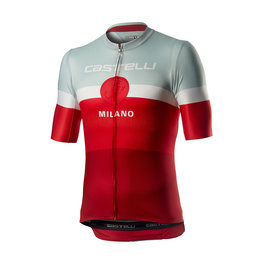 CASTELLI Cyklistický dres s krátkym rukávom - MILANO - šedá/bordová/červená