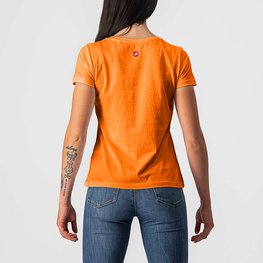 CASTELLI Cyklistické tričko s krátkym rukávom - BELLAGIO TEE LADY - oranžová