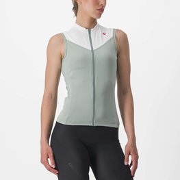 CASTELLI Cyklistický dres bez rukávov - SOLARIS LADY - zelená/ivory
