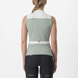 CASTELLI Cyklistický dres bez rukávov - SOLARIS LADY - zelená/ivory