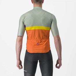 CASTELLI Cyklistický dres s krátkym rukávom - A BLOCCO - oranžová/bordová/zelená/žltá