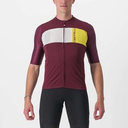 CASTELLI Cyklistický dres s krátkym rukávom - PROLOGO VII - žltá/ivory/bordová