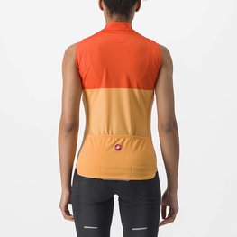 CASTELLI Cyklistický dres bez rukávov - VELOCISSIMA LADY - oranžová