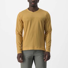 CASTELLI Cyklistický dres s dlhým rukávom letný - TRAIL TECH 2 - žltá