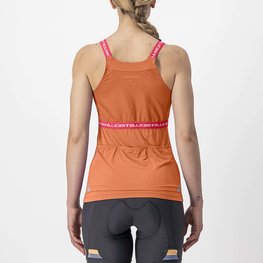 CASTELLI Cyklistický dres bez rukávov - BAVETTE LADY - oranžová
